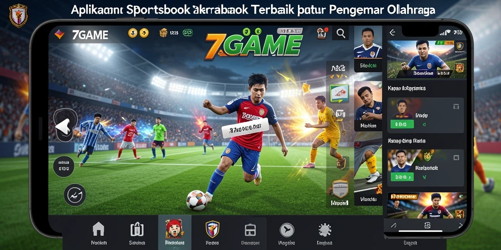 Tampilan screenshot utama 7GAME yang menampilkan fitur taruhan olahraga.