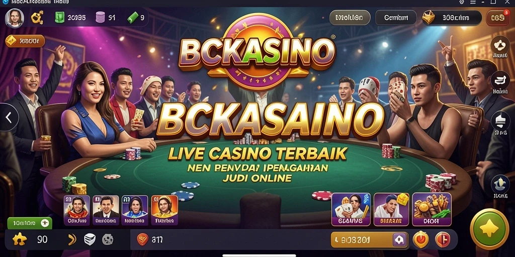 Screenshot utama BCKASINO menampilkan gameplay Live Casino yang mengesankan.