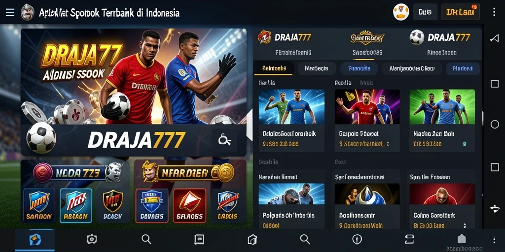 Tampilan menarik dari antarmuka DRAJA777 dengan fitur taruhan olahraga.