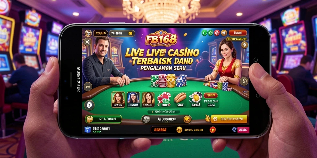 Screenshot FB168 menampilkan dealer langsung dalam permainan yang seru.