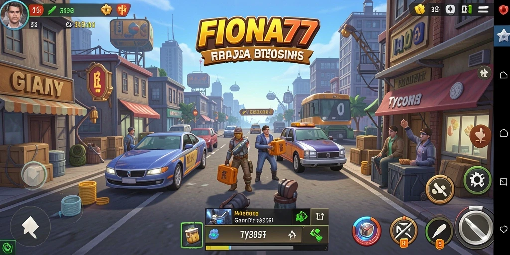 Tampilan gameplay FIONA77 menampilkan strategi dan manajemen bisnis yang seru.