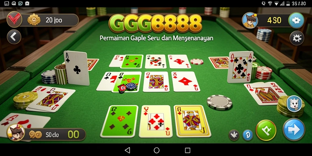 Tampilan gameplay Gaple yang seru di GGG888