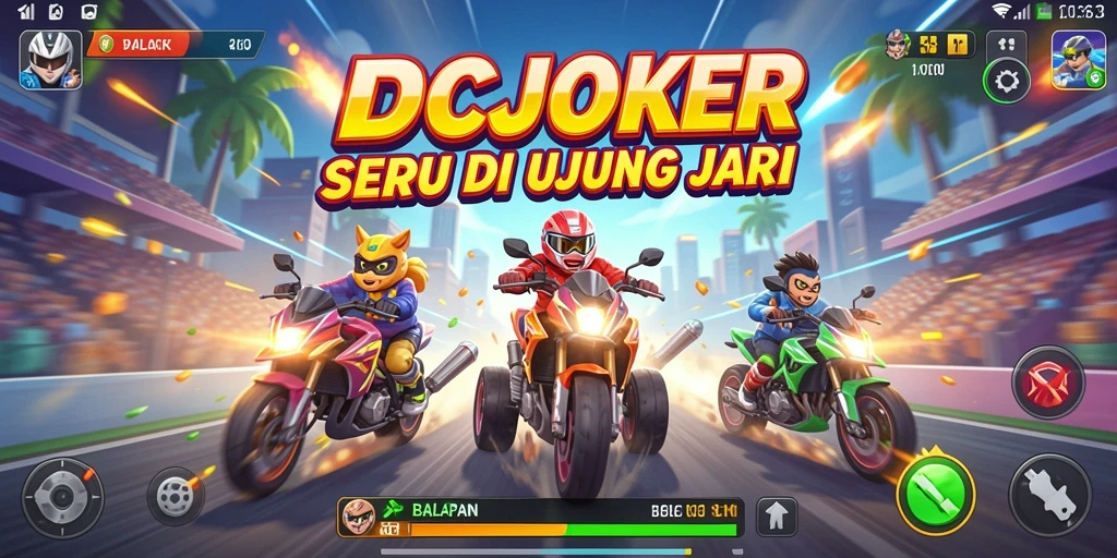 Gameplay IDCJOKER yang seru dan menegangkan saat balapan.