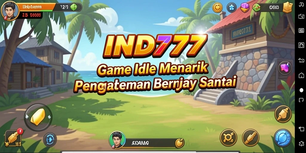 Tampilan gameplay IND777 saat karakter bekerja secara otomatis.