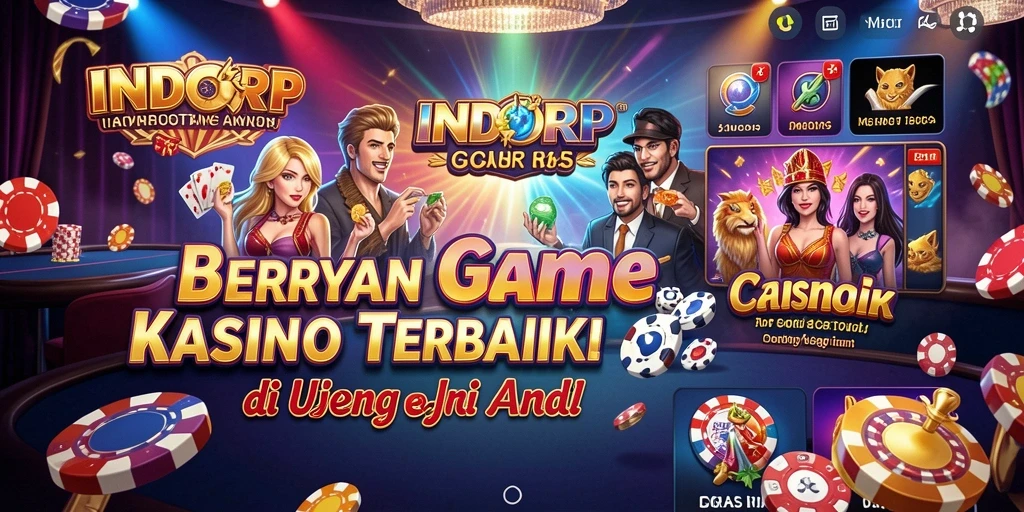 Screenshot gameplay INDORP menampilkan suasana kasino yang hidup.