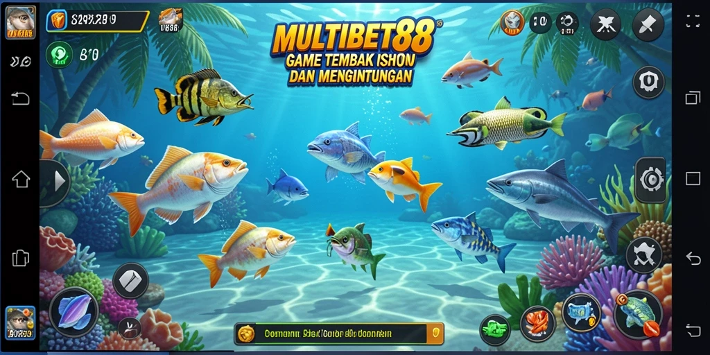 Tampilan gamplay Tembak Ikan yang penuh warna dan seru.