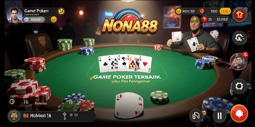 Tampilan gameplay mendebarkan dalam NONA88 poker.