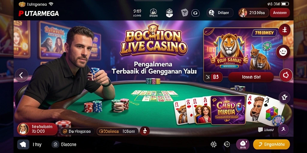 Gameplay Live Casino PUTARMEGA menampilkan dealer profesional dan interaksi pemain yang seru.