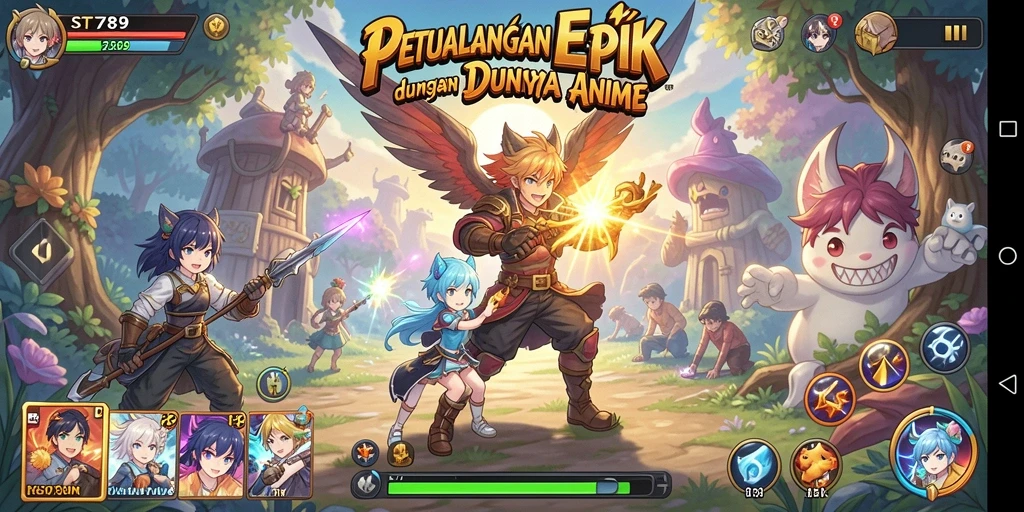 Tangkapan layar ST789 menampilkan karakter anime dalam pertarungan seru.