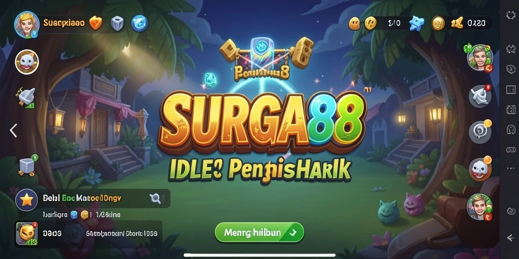 Tampilan gameplay SURGA88 dengan sumber daya yang terus bertambah.