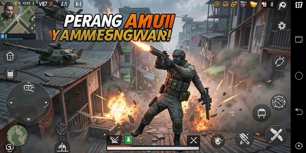 Tangkapan layar V87 menampilkan aksi pertempuran yang mendebarkan.